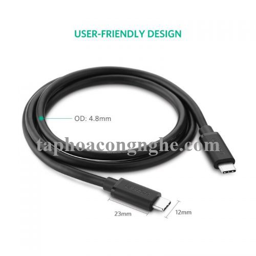 Ugreen 50996 0.5M màu đen Dây USB 2 đầu Type C US286 30050996